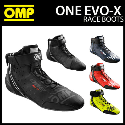 OMP ONE EVO-X Racing Driver Boots Shoes FIA 8856-2018 Fireproof Top Spec Design