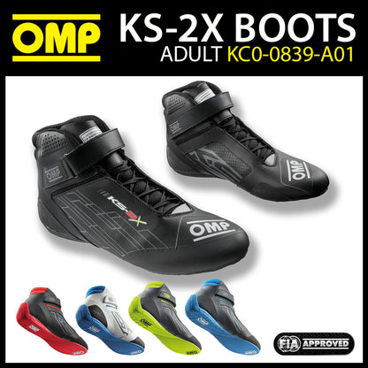 KC0-0839 2026 OMP KS-2X Karting Boots Kart Shoes High Grip FIA 8877-2022 Spec