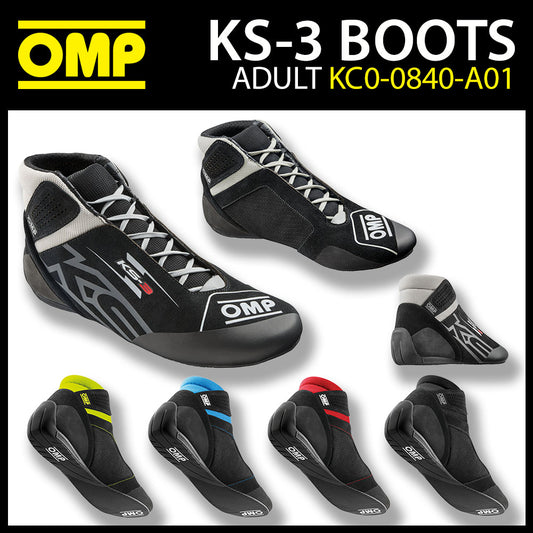 KC0-0840 2026 OMP KS-3 KS3 Karting Boots Kart Shoes Soft Suede Entry Level Model