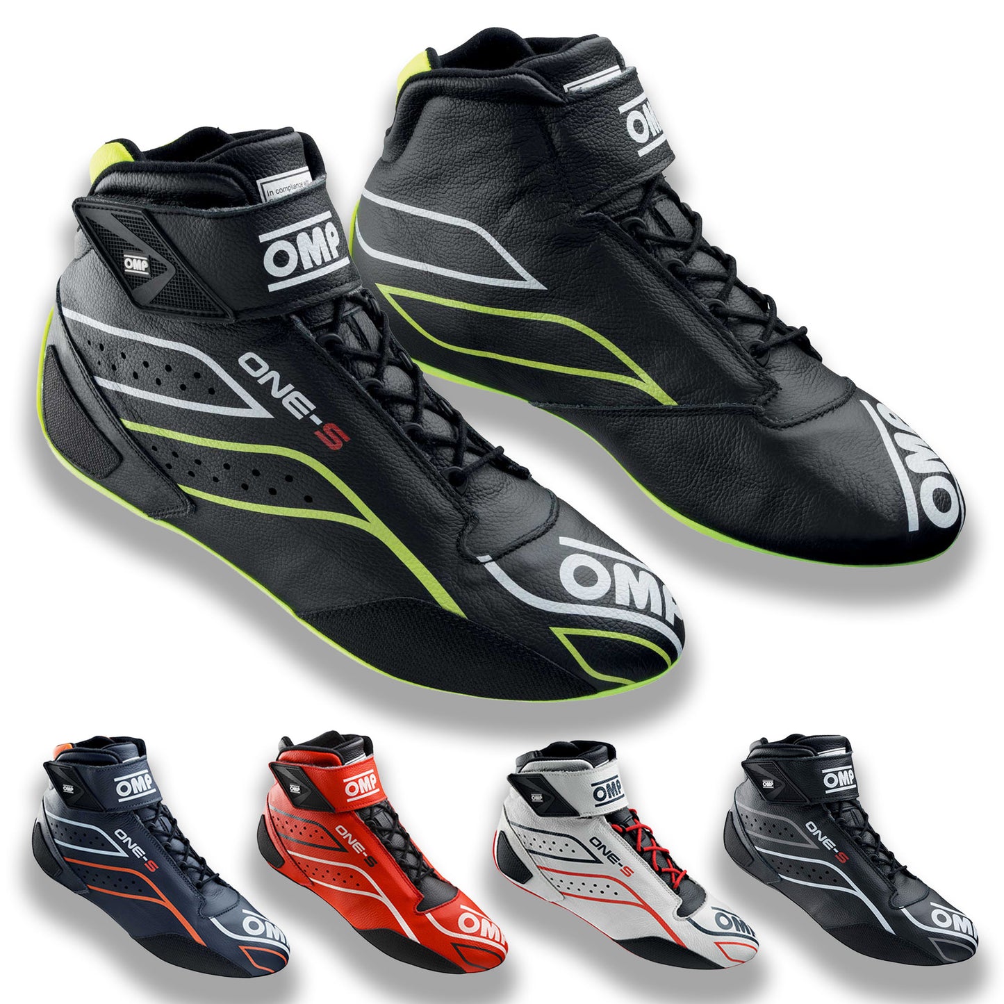 IC0-0822 OMP ONE-S Racing Driver Boots Shoes Fireproof FIA 8856-2018 Race Rally