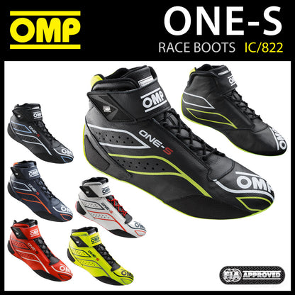 OMP One-S Professionelle Rennstiefel Top Spec Modernes Design FIA 8856-2018 Spec