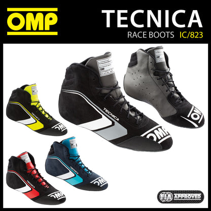 OMP Tecnica Race Boots Professionelle Lederschuhe Feuerfest FIA 8856-2018 Spec