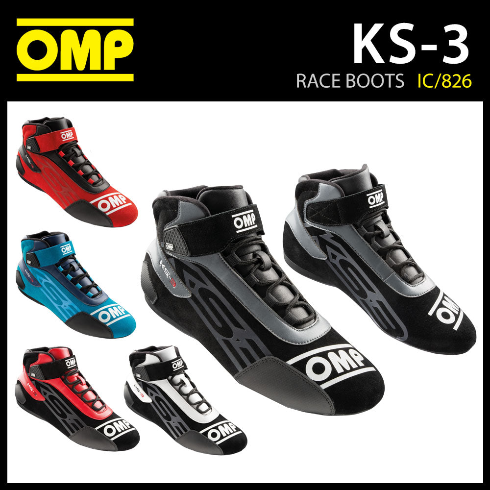 OMP KS3 KS-3 Karting Boots Kart Racing in Suede Leather 4 Colours Sizes 32-47
