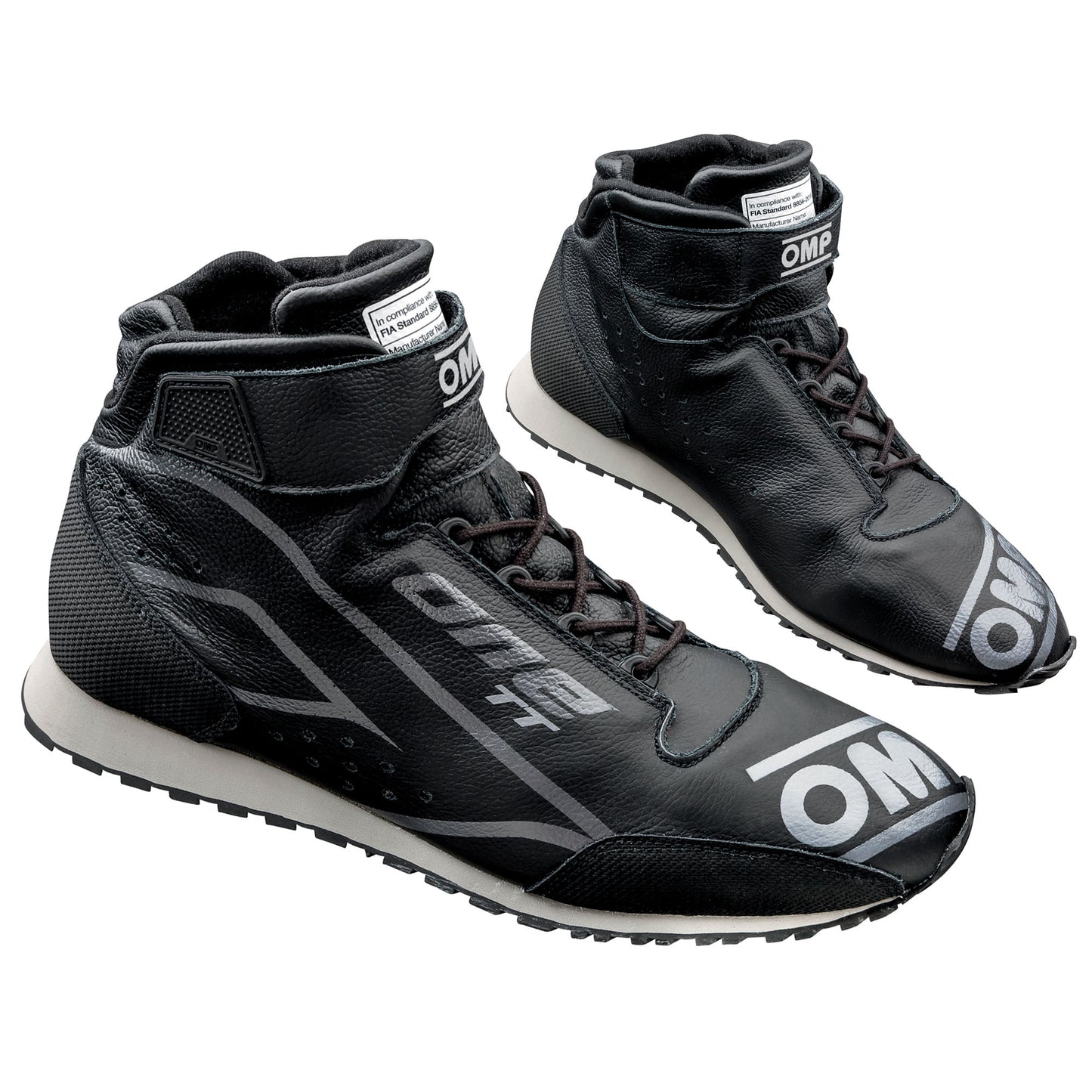 OMP One TT Beifahrerschuhe, Mechanikerstiefel, Leder, feuerfest, FIA 8856-2018 Spec