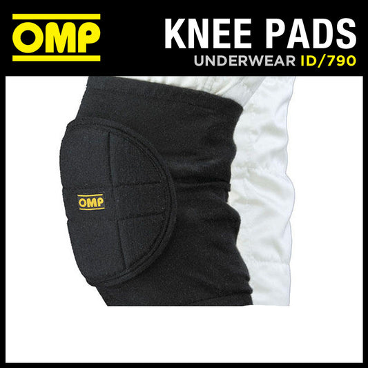 OMP Racing Nomex Knee Pads Karting (Pair) Black FIA Approved Fireproof OSFM