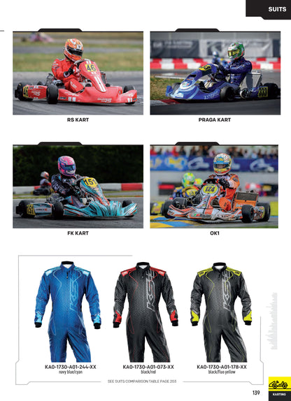 Combinaison de karting pour enfants OMP KS3 KS-3 ART Combinaison junior CIK-FIA Taille enfant 120-160 cm