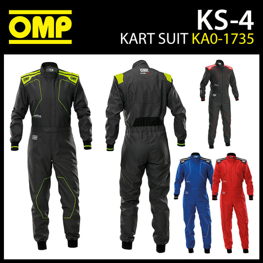 KA0-1735 2026 OMP KS-4 Karting Suit Overalls Latest Entry Level Indoor Beginner