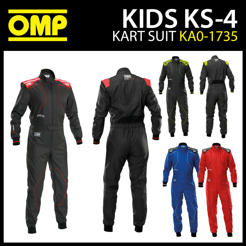 KA0-1735 2026 OMP KS-4 Kids Karting Suit Overalls Boys Child Youth Entry Level