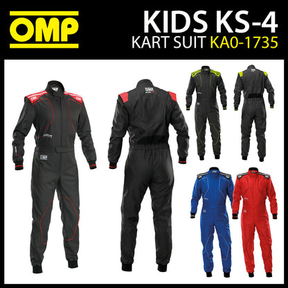 KA0-1735 2026 OMP KS-4 Kids Karting Suit Overalls Boys Child Youth Entry Level