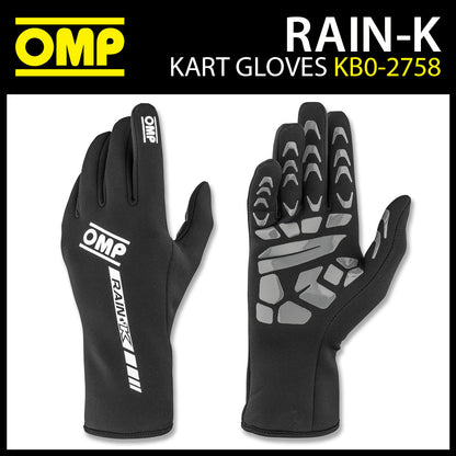 KB0-2758 2026 OMP RAIN-K Karting Gloves Soft Neoprene Waterproof for Wet Race