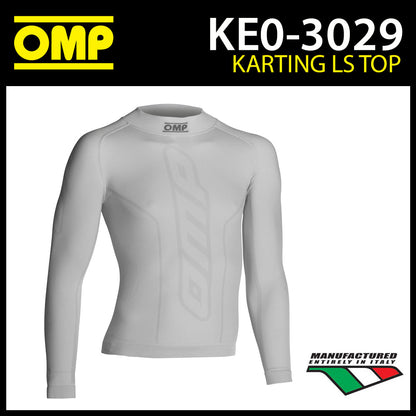 T-shirt de karting OMP KS à manches longues, couche de base en tissu léger et respirant