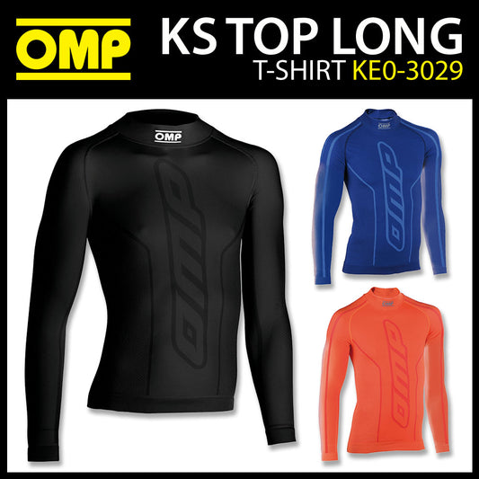 OMP KS Karting T-Shirt Long Sleeve Top Base Layer Lightweight Breathable Fabric