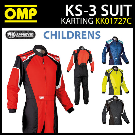 OMP KS-3 KS3 Childrens Kart Suit Go Karting fits Cadet Junior Bambino Kids Boys