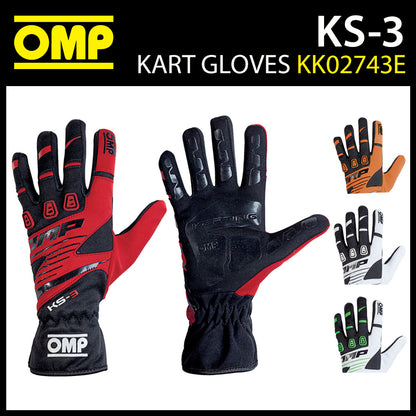 Gants de karting OMP KS-3 KS3, dernière conception, haute adhérence, dans toutes les tailles et couleurs !