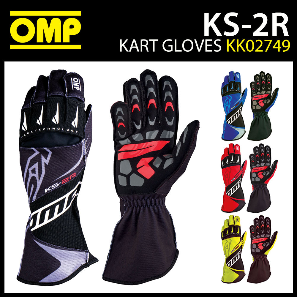 Gants de karting OMP KS-2R Dernière conception KS2R Kart Go-Kart Racing Toutes tailles