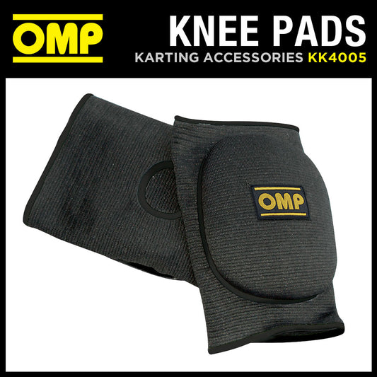 OMP Karting Padded Knee Pads (Pair) for Go-Kart / Race Use / Biking / Sports