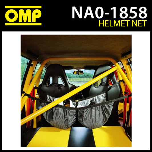 NA/1858 OMP Racing Helmet in Car Carry Storage Net Rally Car - Holds 2 Helmets