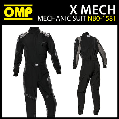 Combinaison extensible OMP X Mech pour mécanicien Pitcrew Garage Teamwear Karting