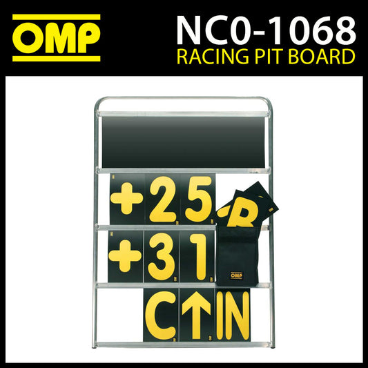 KC/1068 OMP Aluminium Pit Board 100X72cm With 42 Cards 23X14cm Race/Track/Kart