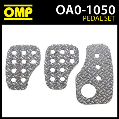 OA/1050 OMP Racing Aluminium 3-Pedal-Set – Rändelmaterial – Renn-Rallyeautos!