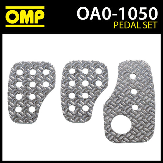 OA/1050 OMP Racing Aluminium 3 Pedal Set - Knurled Material - Race Rally Cars!