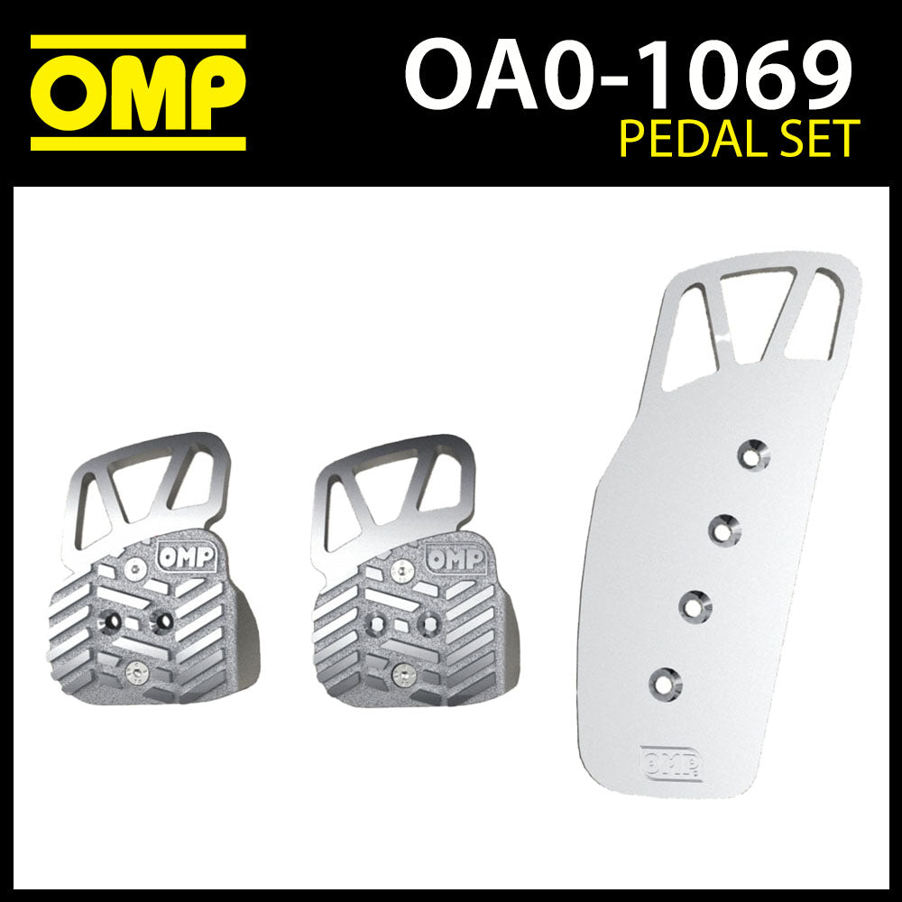 OA/1069 OMP Racing Pedal Set Aluminium Anti-Slip With Long Accelerator Pedal