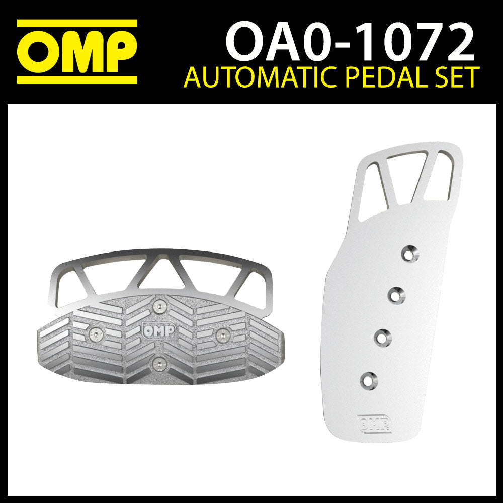 OA/1072 OMP Racing Pedal Set Automatic Cars Aluminium Anti-Slip Rubber Inserts