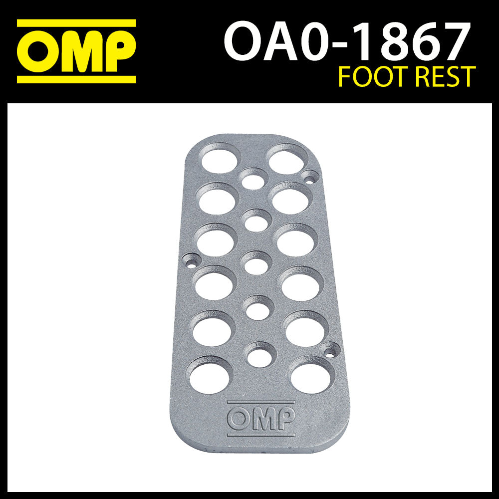 OA/1867 OMP Racing Rally Drivers Left Footrest - Sandblasted Drilled Aluminium