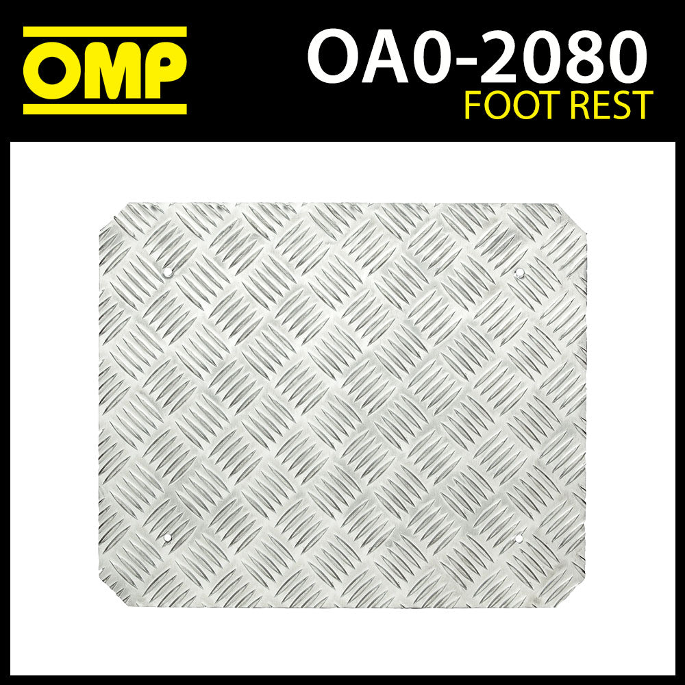 OA/2080 OMP Universal Flat Footrest - Knurled Aluminium - for Race Rally Cars!