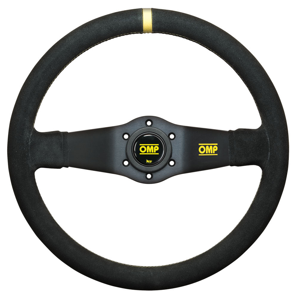 OD/1951 OMP RALLY SUEDE LEATHER STEERING WHEEL 350mm DEEP DISH - GENUINE OMP!