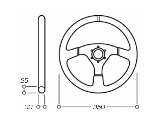 OD/1957 OMP VELOCITA STEERING WHEEL SMOOTH LEATHER 350mm BLACK WITH YELLOW TRIM