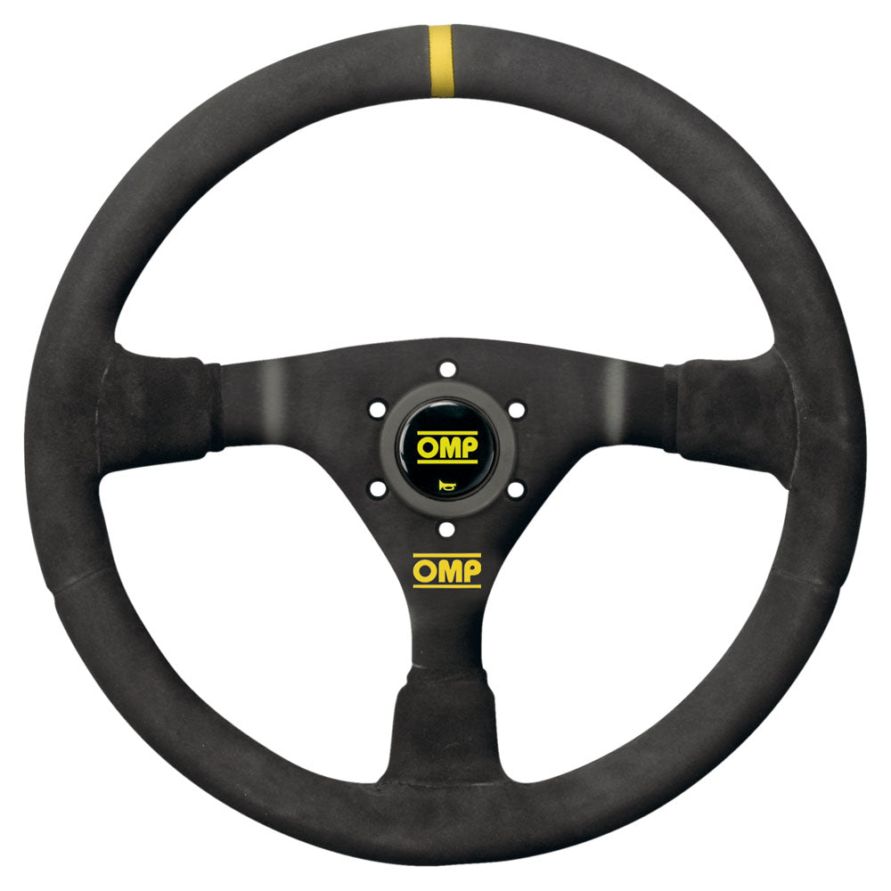 OD/1979/N OMP WRC STEERING WHEEL MID-DEPTH 350mm BLACK SUEDE LEATHER GENUINE OMP