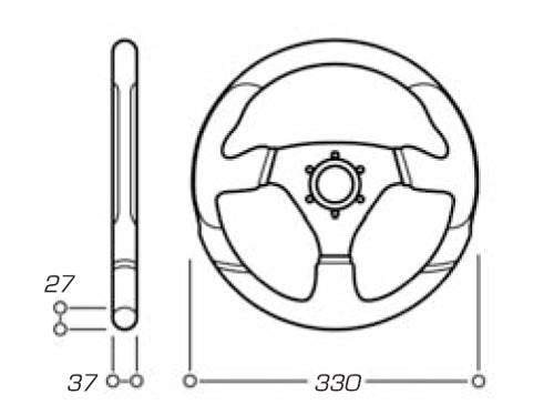 OD/1981/NN VOLANT SPORT OMP RACING GP 330mm DESIGN POLYURÉTHANE NOIR