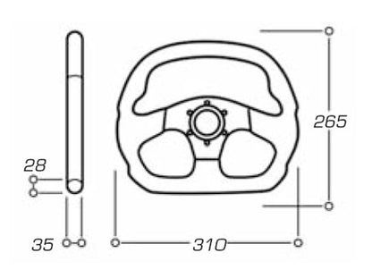 OD/1985/NN OMP KUBIC MOTORSPORT STEERING WHEEL FLAT BOTTOM 310x265mm DIAMETER