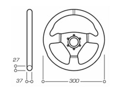 OD/1989/NN VOLANT SPORT OMP TRECENTO UNO 300mm en POLYURETHANE NOIR