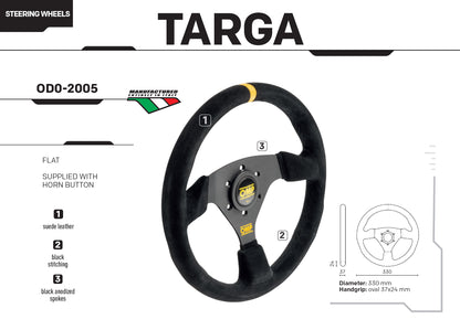 OD/2005/NN OMP TARGA STEERING WHEEL SUEDE LEATHER 330mm - OMP BEST SELLER!