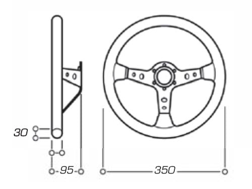 OD/2021/N VOLANT OMP CORSICA SUPERLEGGERO 350mm ALUMINIUM LÉGER !