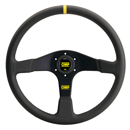 OD/2030/NN OMP VELOCITA STEERING WHEEL 380mm BLACK SMOOTH LEATHER OVAL HANDGRIP