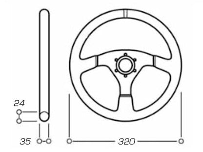 OD/2032/N OMP 320 CARBON S STEERING WHEEL SOLBERG MODEL WITH CARBON FIBRE SPOKES