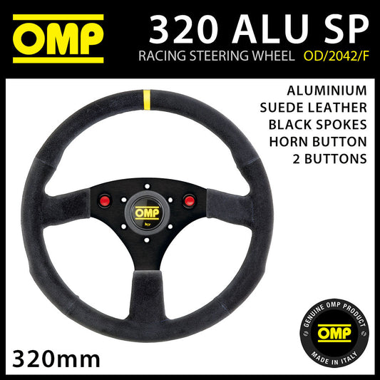 OD/2042F/N OMP 320mm ALUMINIUM STEERING WHEEL SUEDE LEATHER SOLBERG EDITION