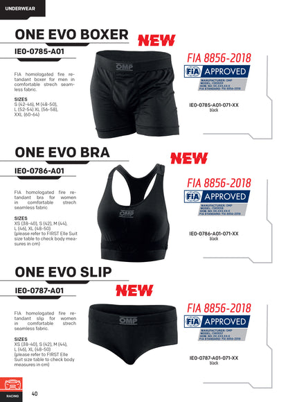 OMP Feuerfeste Boxershorts für Herren, Race Rally Motorsport, FIA 8856–2018 zugelassen