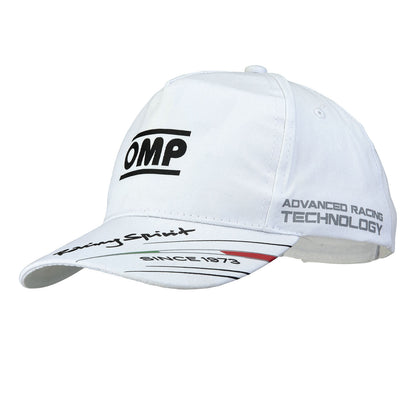 PR918 OMP Racing Spirit Baseball Cap Lightweight Cotton Black White Adult Child