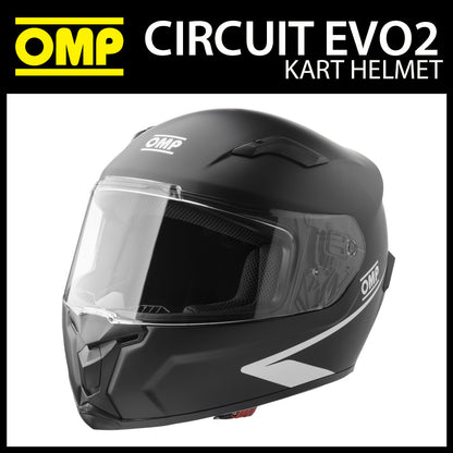 OMP CIRCUIT EVO 2 Crash Helmet Full Face Karting Track Days ECE in 3 Colours!