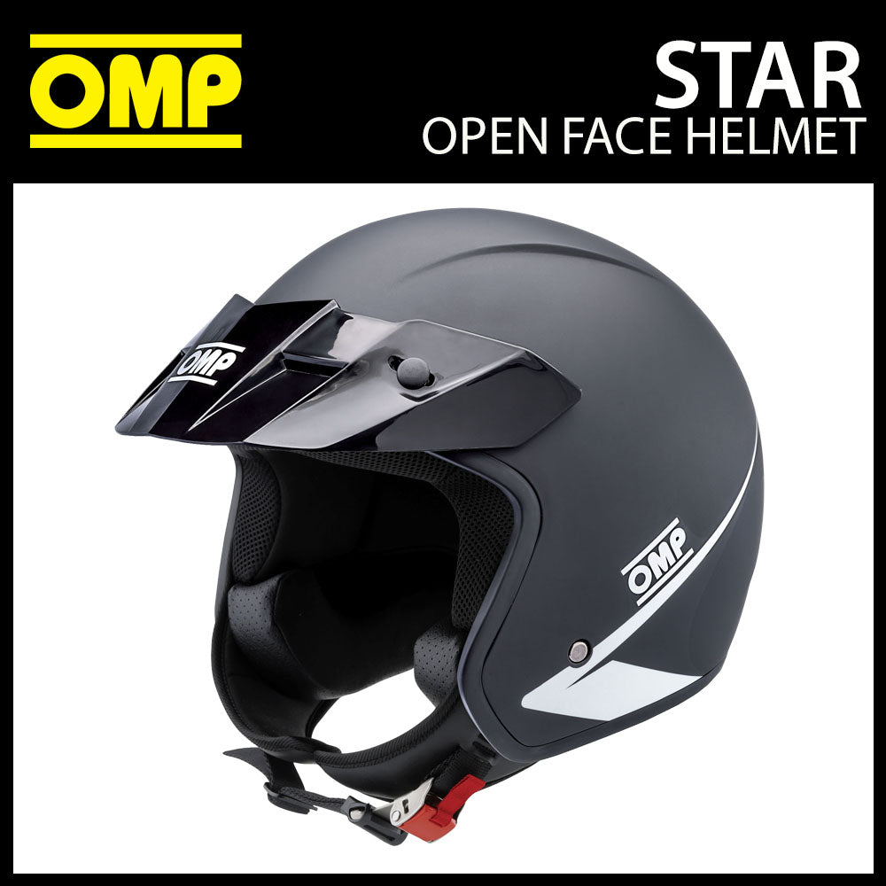 OMP STAR Crash Helmet Open Face Rally Car Track Days Circuit ECE in 3 Colours!