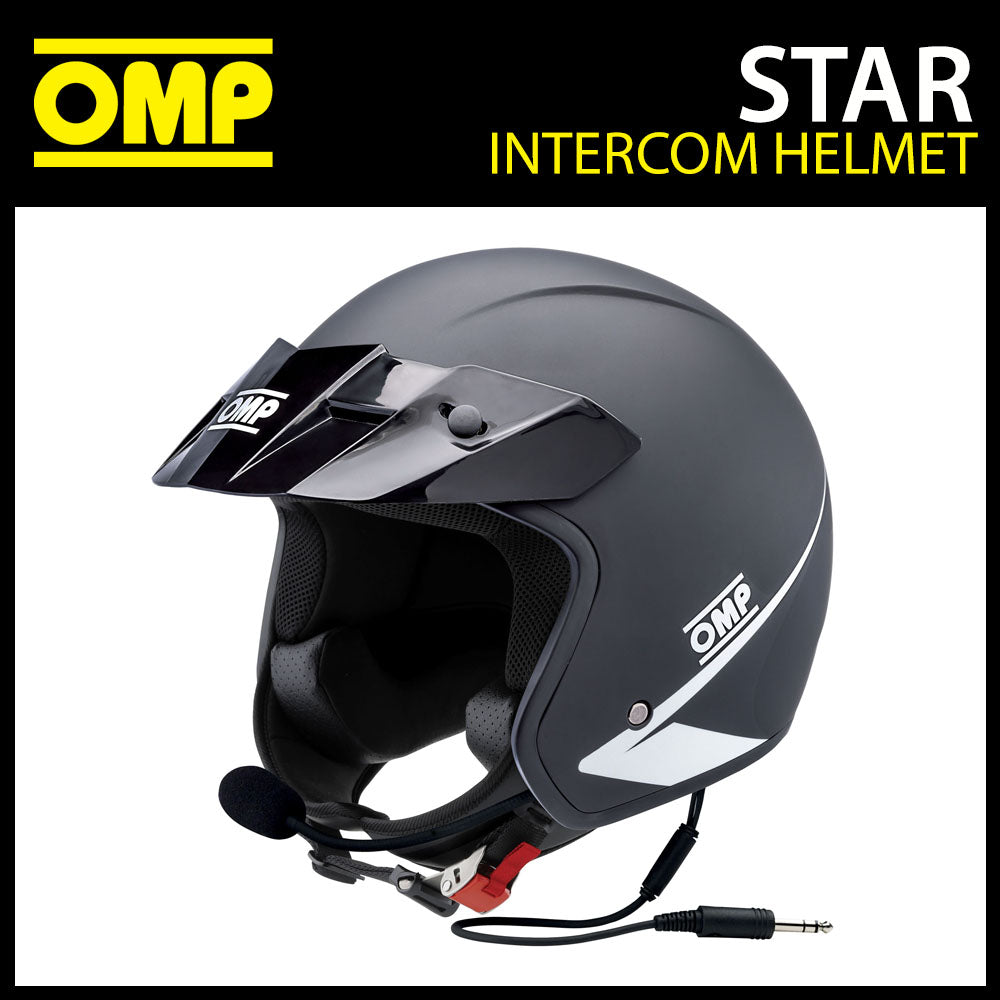 OMP STAR-J Open Face Helmet with Intercom Rally Car Track Days ECE in 3 Colours!