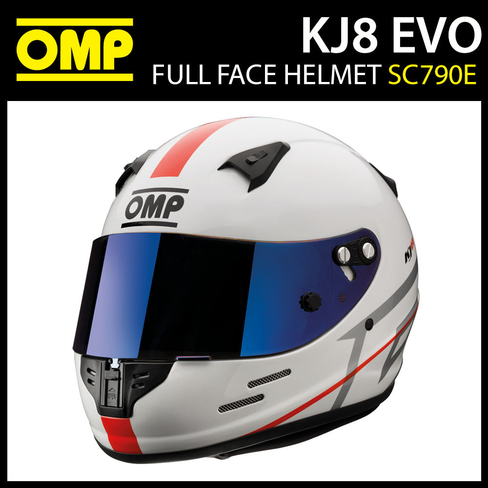 Casque de karting OMP KJ-8 KJ8 EVO de type intégral CMR avec 2 visières