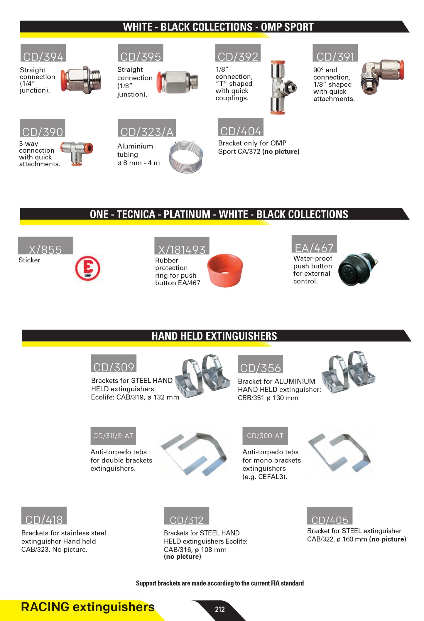 CD/311/S-AT OMP FIRE EXTINGUISHER ANTI-TORPEDO TABS FOR DOUBLE BRACKETS