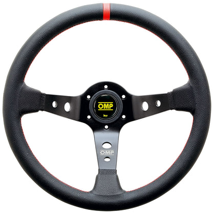 OD/1956/NR OMP CORSICA STEERING WHEEL LEATHER 350mm BLACK/RED SPECIAL EDITION